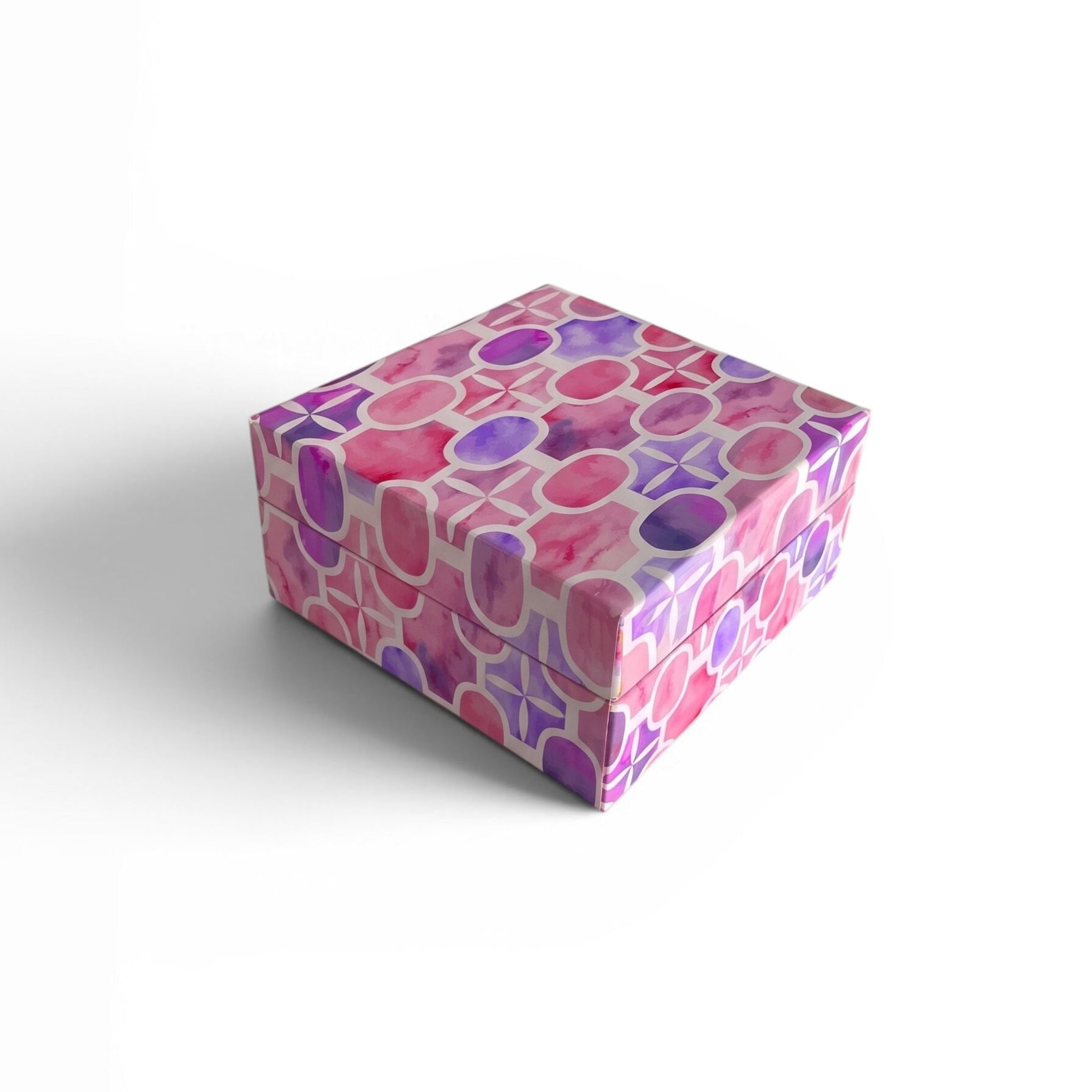 Aynalı Lambalı Kare Mukavva Kutu - 15x15x8 cm