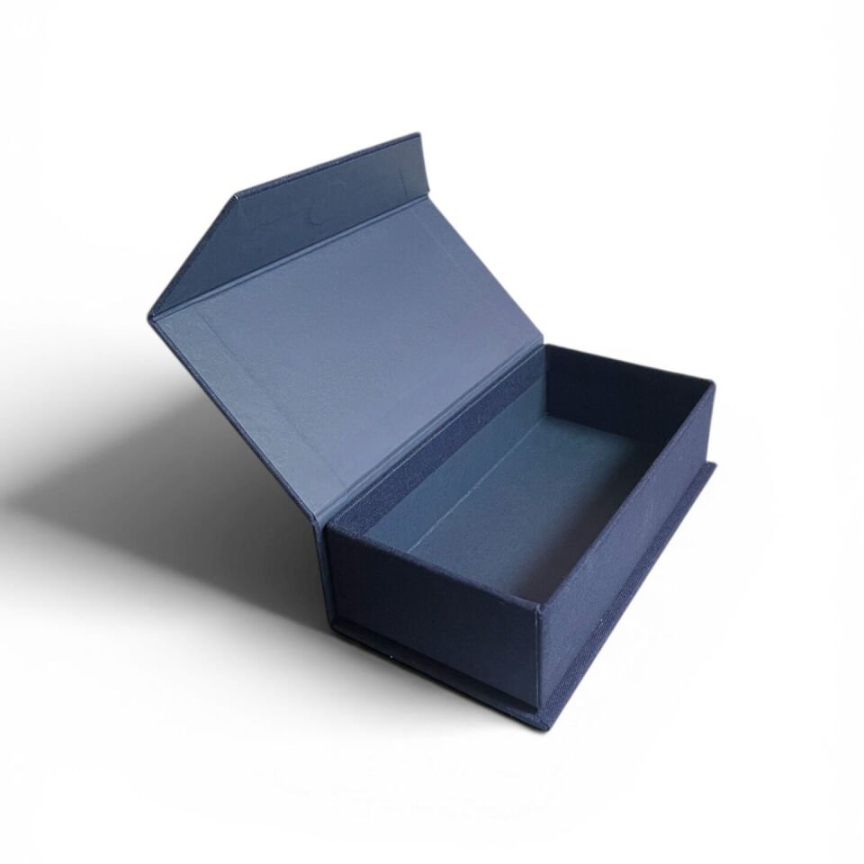 Cilt Bezli Taslama Mukavva Kutu | Lüks Hediye Kutusu - 16x8x4 cm
