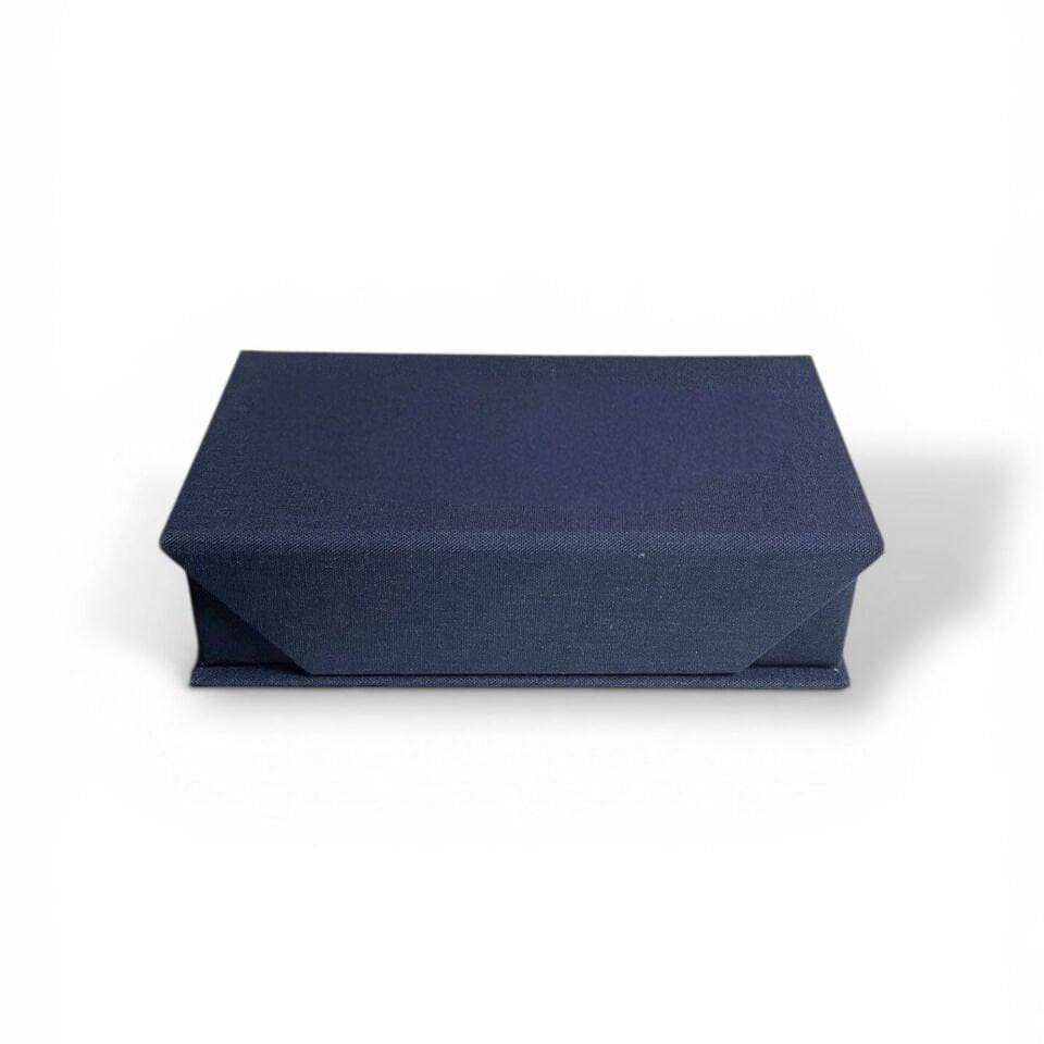 Cilt Bezli Taslama Mukavva Kutu | Lüks Hediye Kutusu - 16x8x4 cm