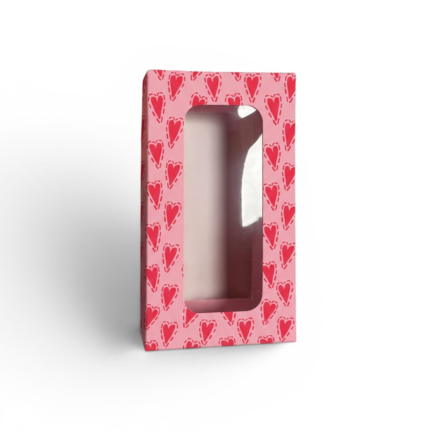 PVC Pencereli Kapaklı Zarif Küçük Hediye Kutusu - 8,8 x 16 x 3 cm