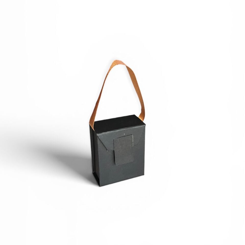 Siyah Mini Çanta Model Takı Kutusu 6,5x8,5x3,5 cm