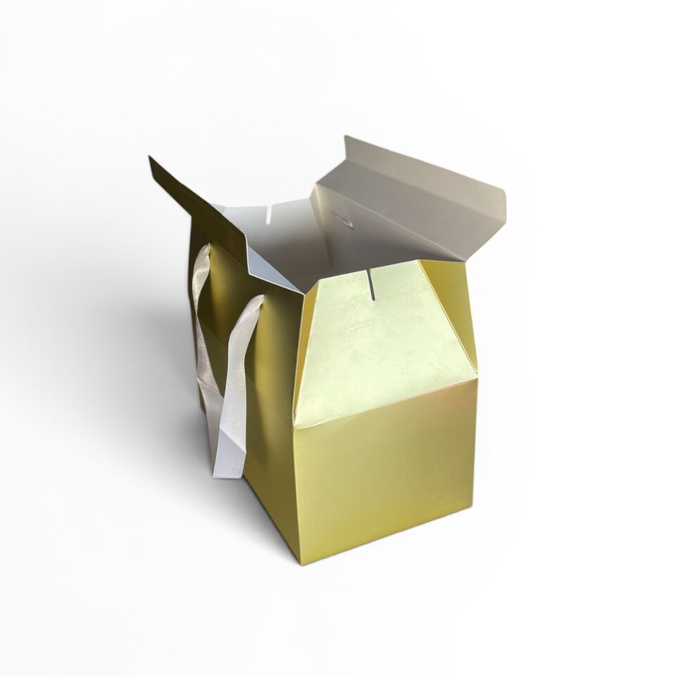 Kurdele Saplı Gold Çanta Kutu - 30 X 17 X 20 CM