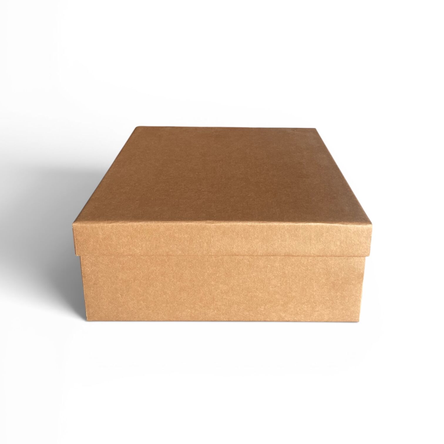 Kraft Taslamalı Kapaklı Mukavva Kutu - 23,8 x 23,8 x 10 cm