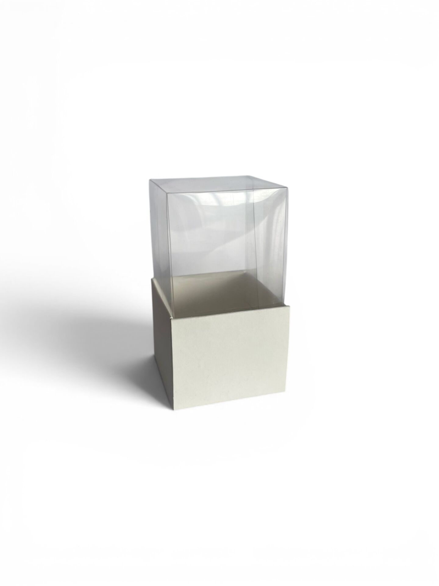 Asetat Kapaklı Krem Kutu - 5,5x5,5x4,5 cm