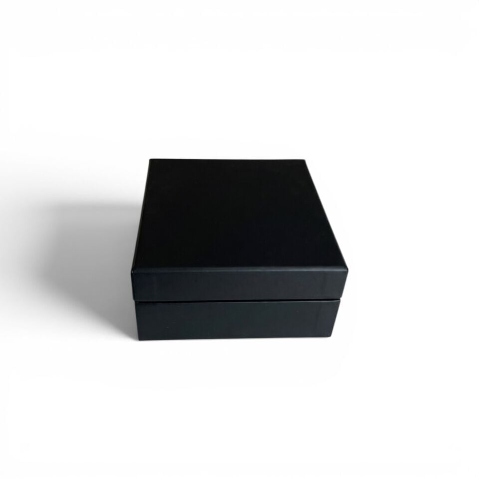 Aynalı Lambalı Kare Siyah Kutu - 15 x 15 x 8 cm