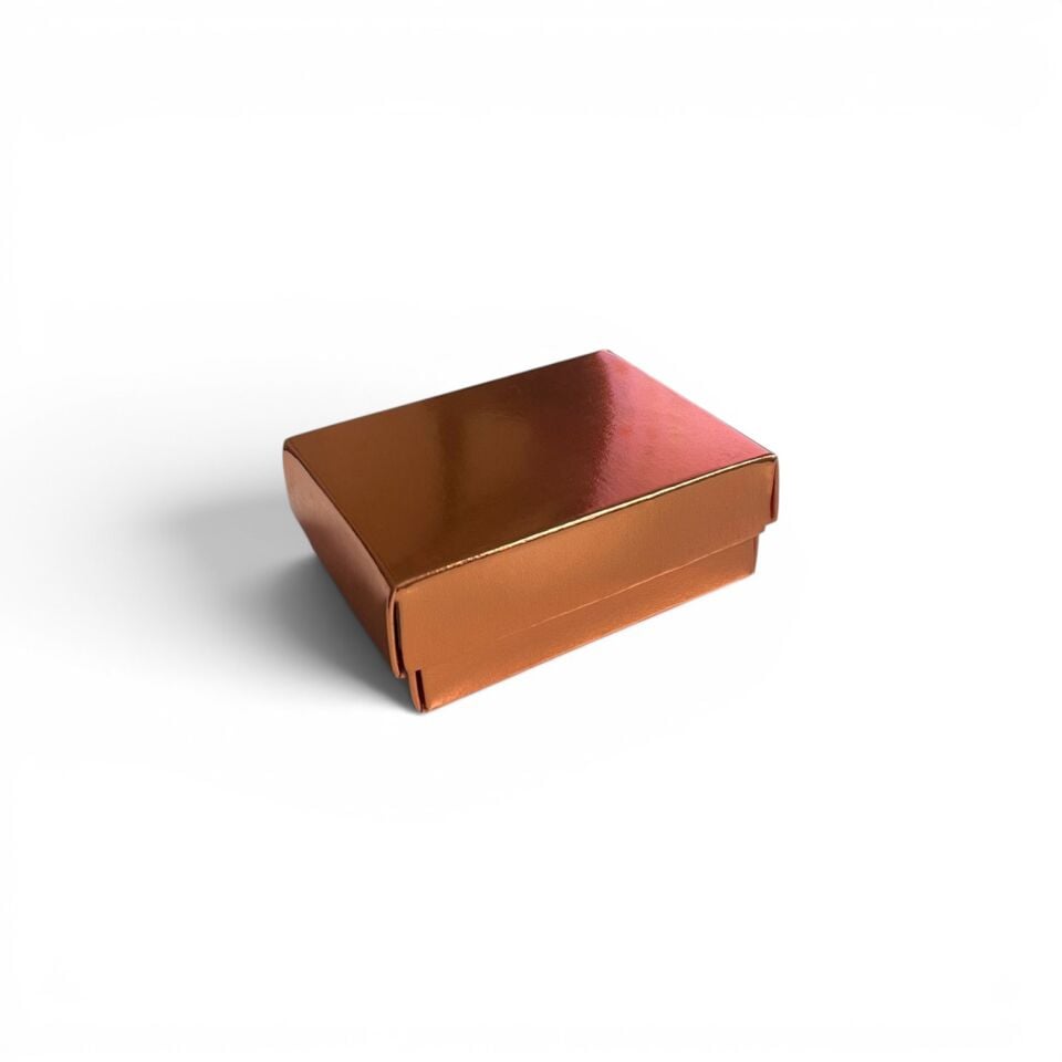 Bakır Yüzük Küpe Takı Kutusu - 6 x 8 x 3 cm -12 Lİ