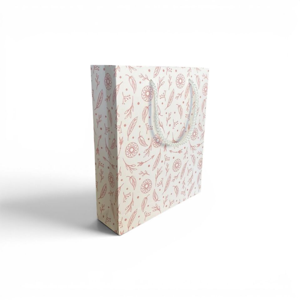 Karton Çanta - 20 x 24 x 6 cm DESENLİ