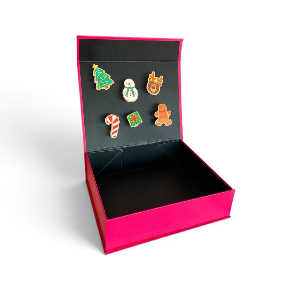 3D Yılbaşı Figürlü Hareketli Kutu - 25 x 20 x 7 cm