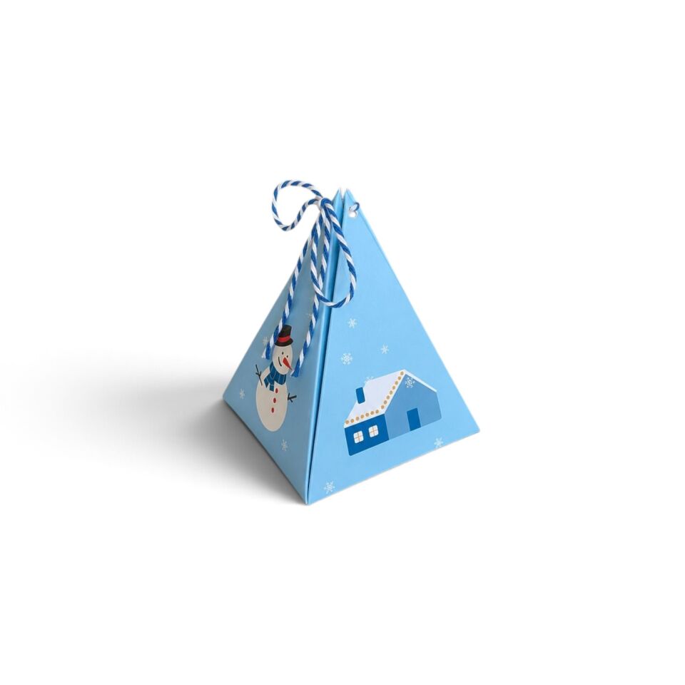 Yılbaşı Mini Boy Prizma Kutu 10 Adet - 8 x 8 x 10,5 cm