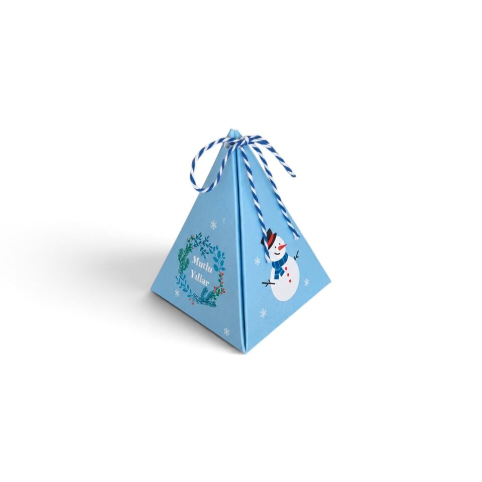 Yılbaşı Mini Boy Prizma Kutu 10 Adet - 8 x 8 x 10,5 cm