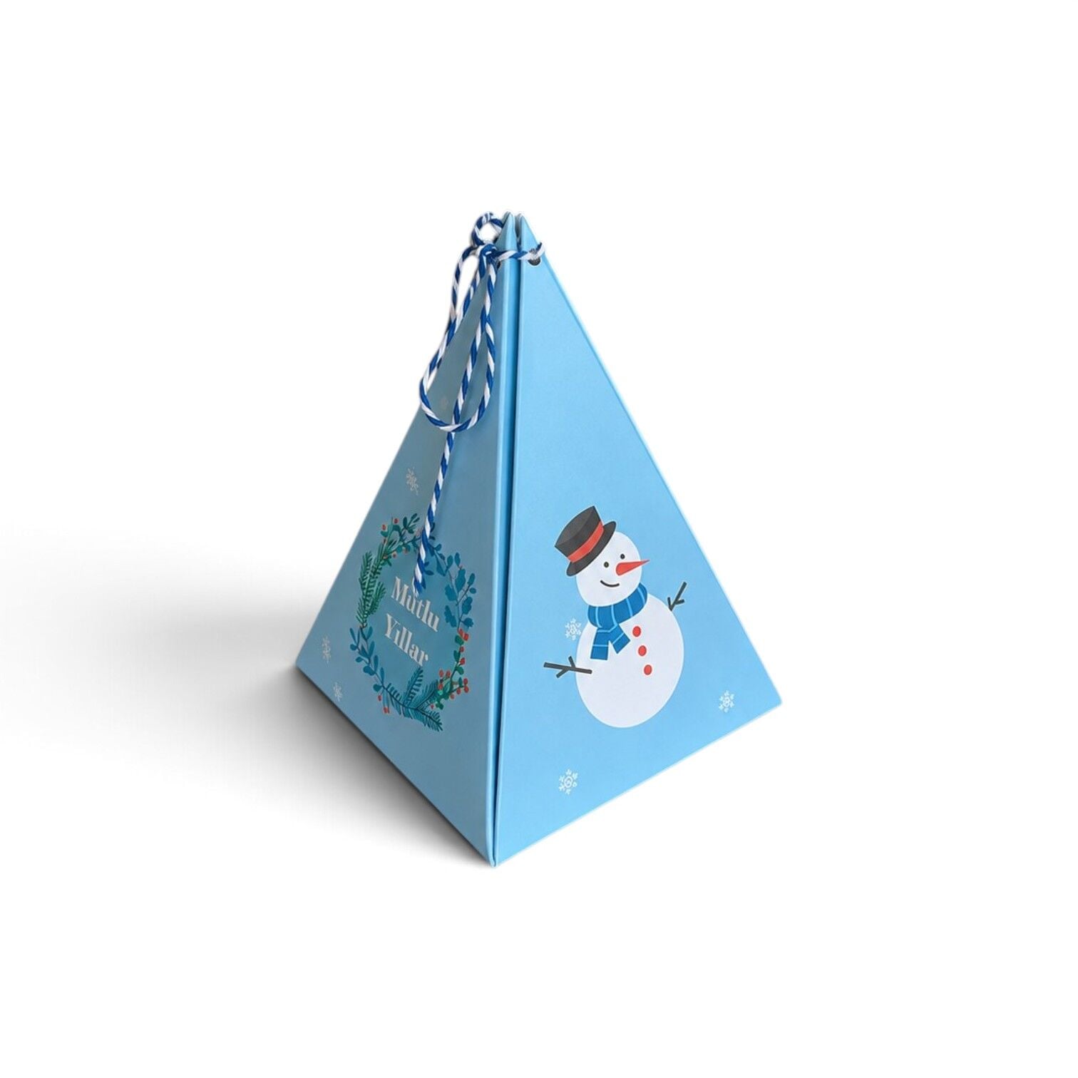 Yılbaşı Orta Boy Prizma Kutu 10 Adet - 12 x 12 x 16 cm