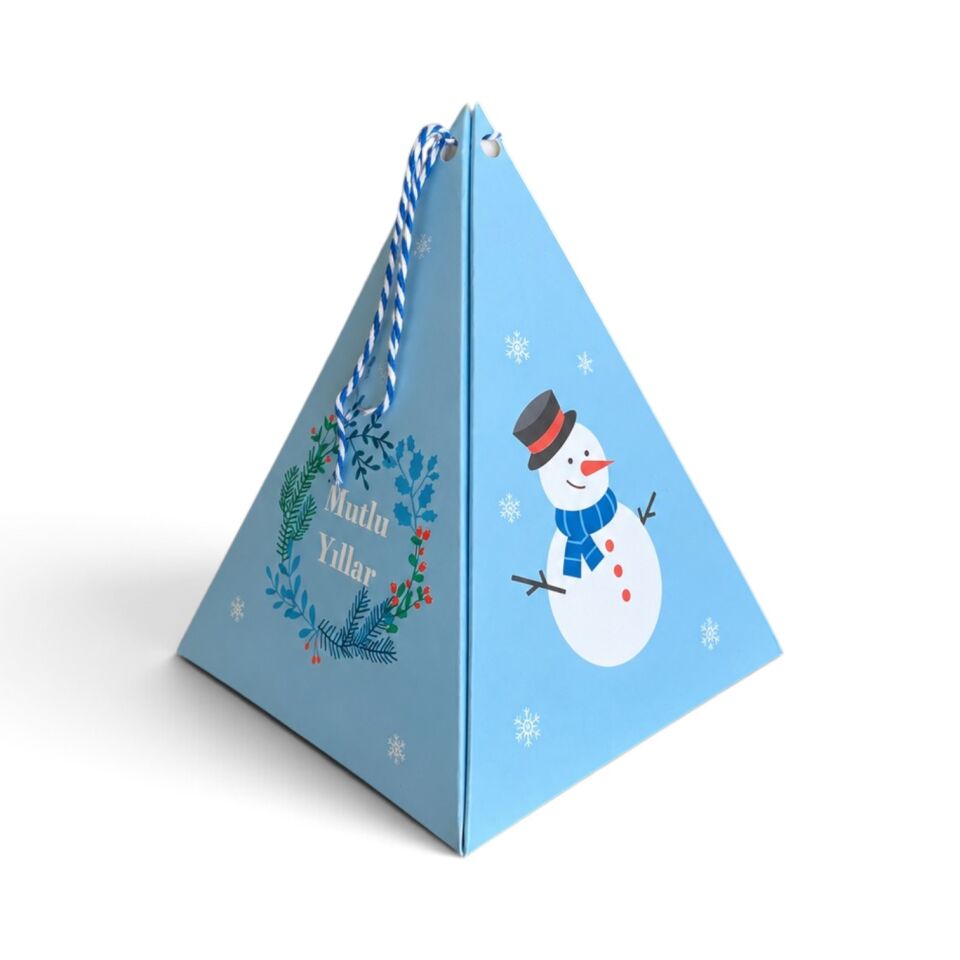 Yılbaşı Büyük Boy Prizma Kutu 10 Adet - 15 x 15 x 20 cm